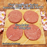 Australia beef mince 85CL Anggana's BURGER PATTY seasoned with Italian herbs ECONOMY THIN frozen price for 500g 5pcs